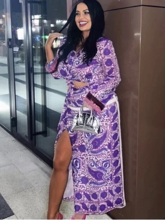 Zara 2 Piece Co-Ord Matching Blogger Fav Viral Paisley Pareo Skirt & Top NEW - Picture 7 of 15